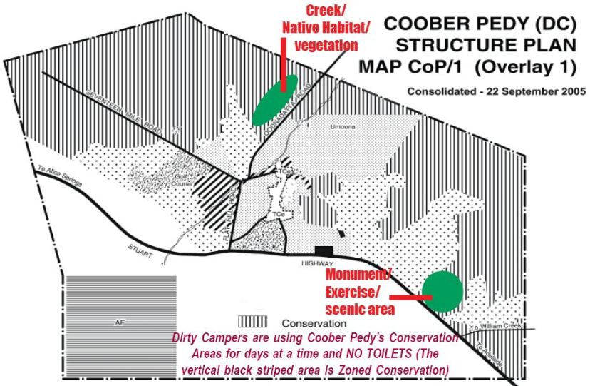 Map CONSERVATION AREAS COOBER PEDY